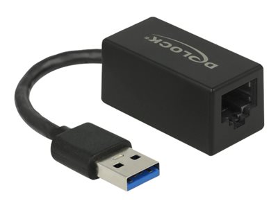 DELOCK USB Typ-A Adapter zu Gigabit LAN kompakt schwarz DELOCK USB Typ-A Adapter zu Gigabit LAN kompakt schwarz