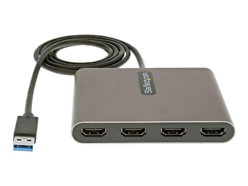 StarTech.fr Adaptateur USB 3.0 vers 4x HDMI - Carte Vidéo & Graphique  Externe - Convertisseur USB Type-A vers Quadruple Écran HDMI - 1080p 60Hz -  Dongle Multi Écran USB A vers HDMI 