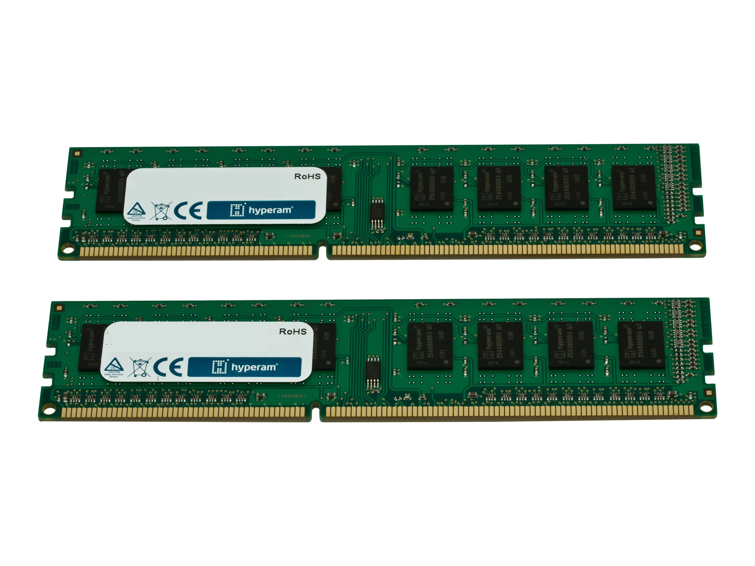 An image of Hyperam - DDR3 - kit - 4 GB: 2 x 2 GB - DIMM 240-pin - 1066 MHz / PC3-8500 - unbuffered
