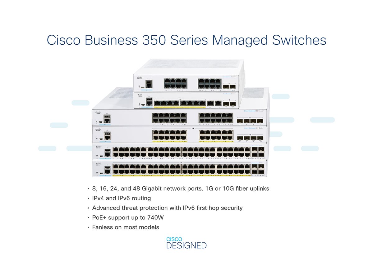 Cisco Business 350 Series CBS350-48FP-4G - přepínač - 48 porty - řízený - Lze montovat do rozvaděče – foto 3
