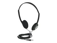 Manhattan Stereo On-Ear Headphones (3.5mm), Adjustable Split Headband, Foam Earpads, Speaker 80W max, Standard 3.5mm stereo jack/plug for audio output, cable 2.2m, Black, Three Year Warranty, Blister - headphones
