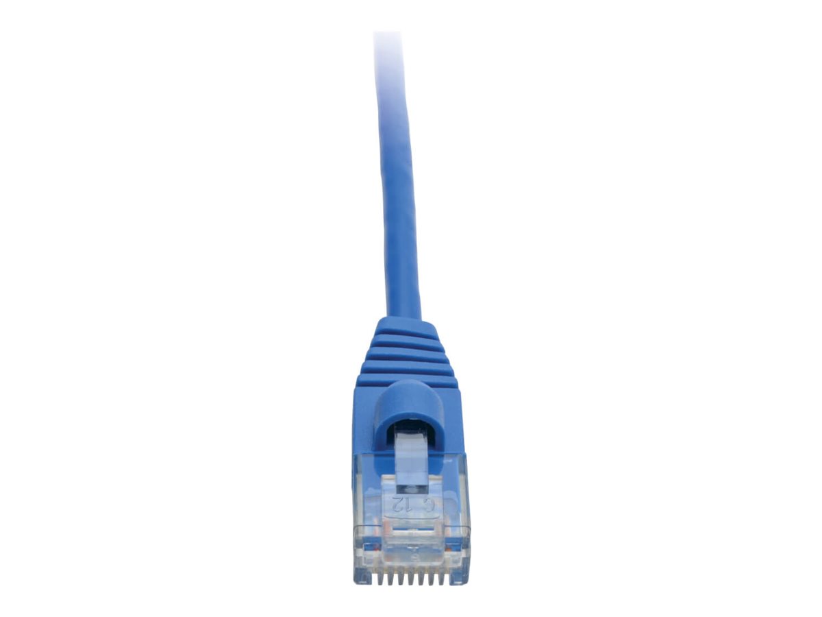 Tripp Lite Cat6a 10G Snagless Molded Slim UTP Network Patch Cable (RJ45 M/M), Blue, 1 ft.