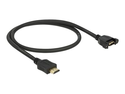 DELOCK HDMI-Kabel A->A St/Bu z.Einbau 4K 30Hz 0.50m schwarz - 85463