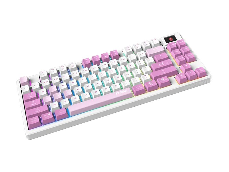 MSI FORGE GK600 keyboard hot-swappable TKL QWERTY US violet Input Product shot Left-angle 79450