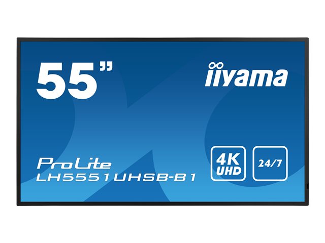 Image of iiyama ProLite LH5551UHSB-B1 55" Class (54.6" viewable) LED-backlit LCD display - 4K - for digital signage