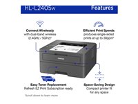 Brother HL-L2405W Printer B/W laser A4/Legal 1200 x 1200 dpi up to 30 ppm 