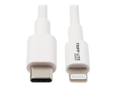 Eaton Tripp Lite Series USB-C to Lightning Sync/Charge Cable (M/M), MFi Certified, White, 3 ft. (0.9 m)