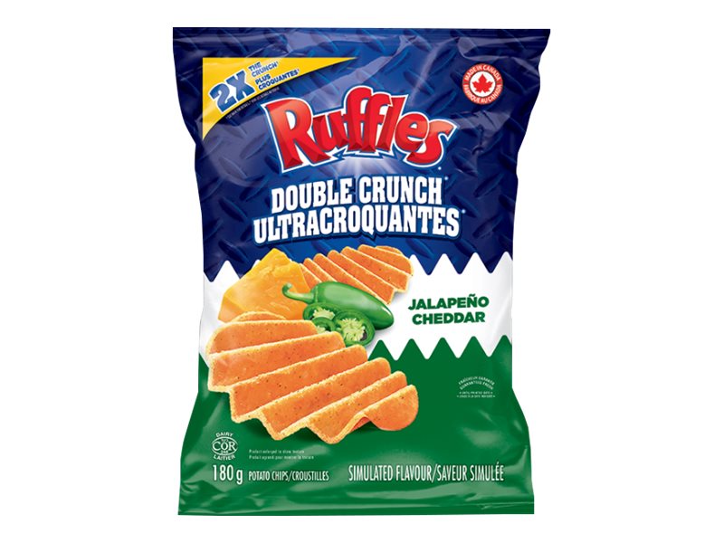 Ruffles Potato Chips - Double Crunch Jalapeno Cheddar - 180g