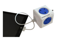 Allocacoc PowerCube original usb Strømfordelingsenhed 5-stik Blå Hvid