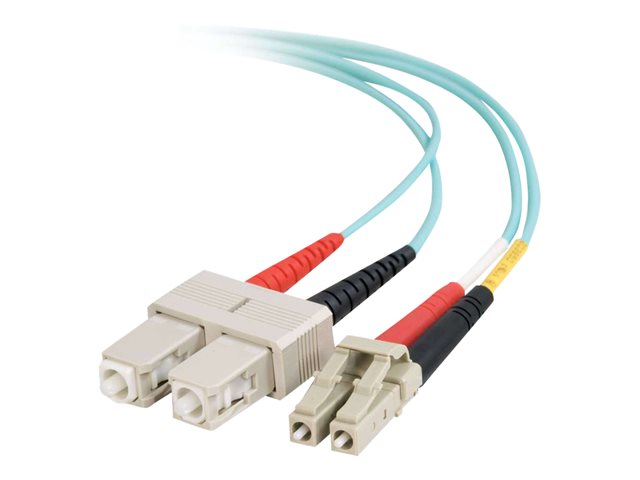 C2G LC-SC 10Gb 50/125 OM3 Duplex Multimode PVC Fiber Optic Cable (LSZH)