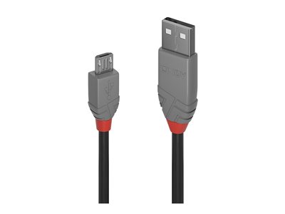 LINDY USB 2.0 Kabel Typ A/Micro-B Anthra Line M/M 0.2m - 36730