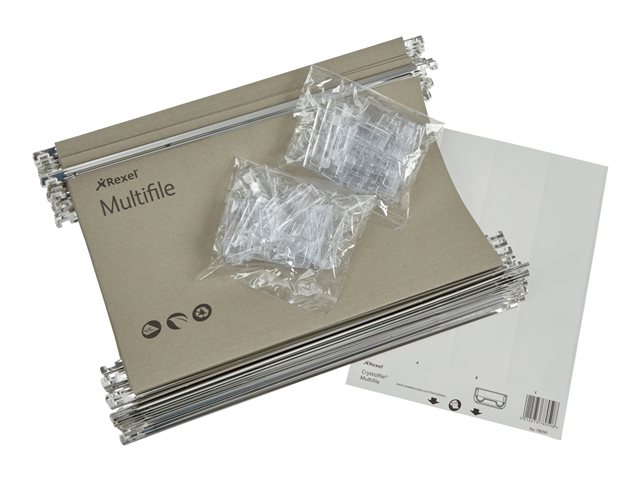 Rexel Multifile Hanging File For Folio Capacity 150 Sheets Tabbed Green Pack Of 50