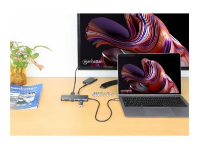 MANHATTAN USB-C PD auf HDMI 9-in-1 4K Dockingstation grau MANHATTAN USB-C PD auf HDMI 9-in-1 4K Dockingstation grau