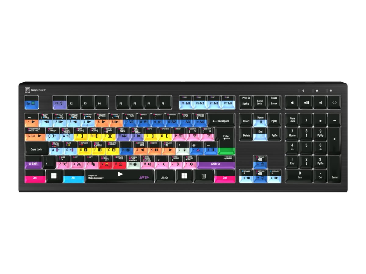 An image of LogicKeyboard Avid Media Composer Astra 2 - keyboard - pro layout, Windows - QWERTY - UK - black Input Device