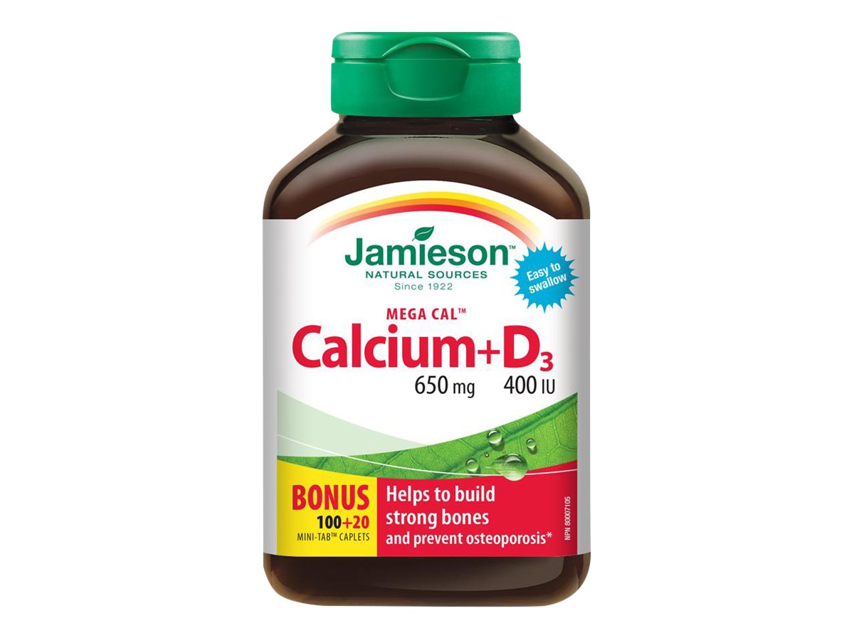 Jamieson Mega CalTM Calcium 650 mg + Vitamin D3 400 IU - 100's