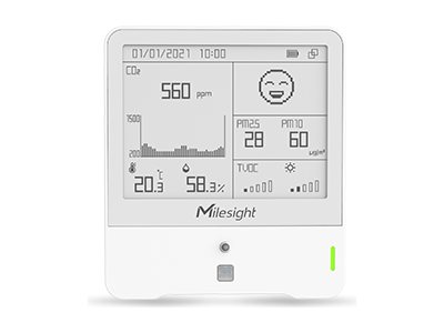 Milesight LoRaWAN AM319 air quality sensor 9-in-1 NFC Product shot Front 79200