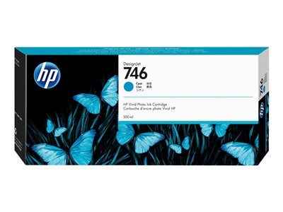 HP 746 300-ml Cyan Ink Cartridge - P2V80A