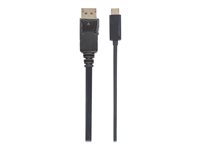 Manhattan USB-C to DisplayPort Cable, 4K@60Hz, 1m, Male to Male, Black, Three Year Warranty, Polybag - video adapter cable - USB-C to DisplayPort - 1 m