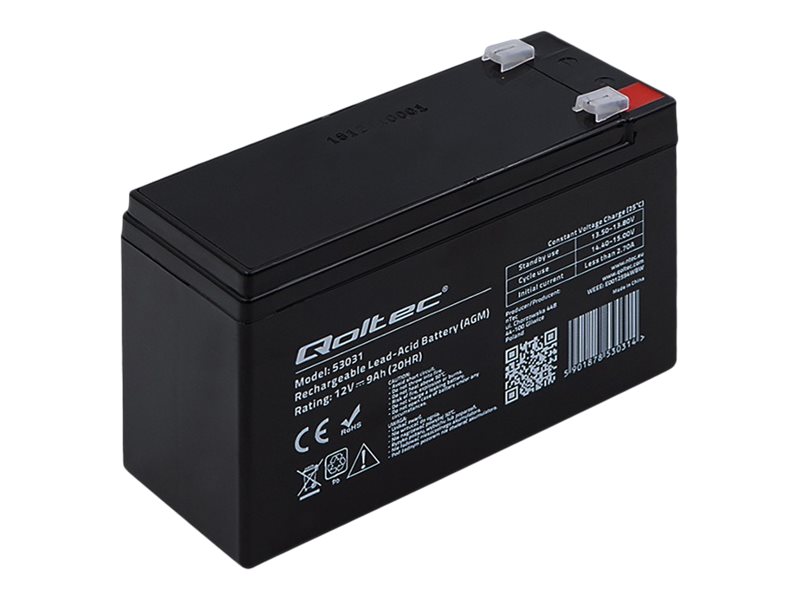Akumulator żelowy Qoltec 12V | 9Ah | max. 90A | AGM