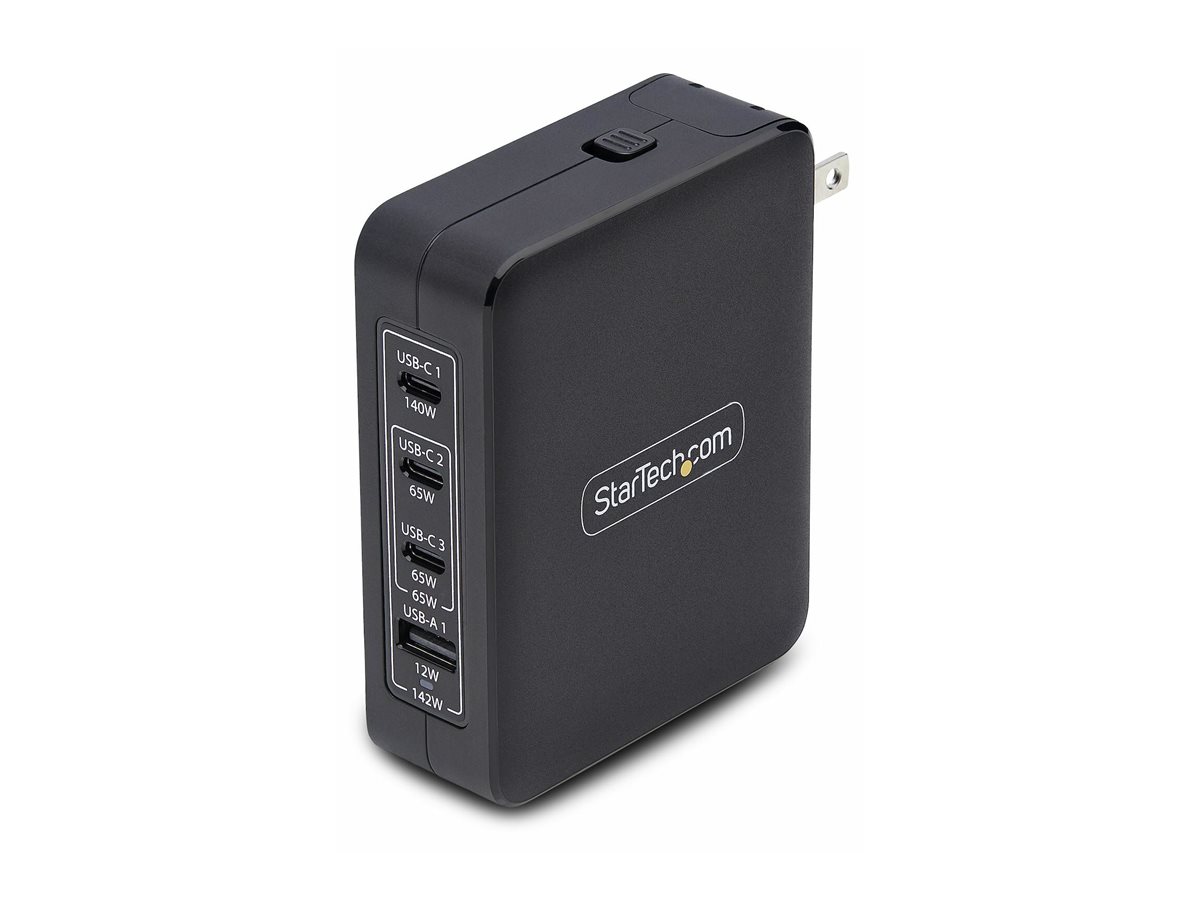 StarTech.com 140W USB-C Wall Charger, USB-C/USB-A, PD GaN Power Adapter