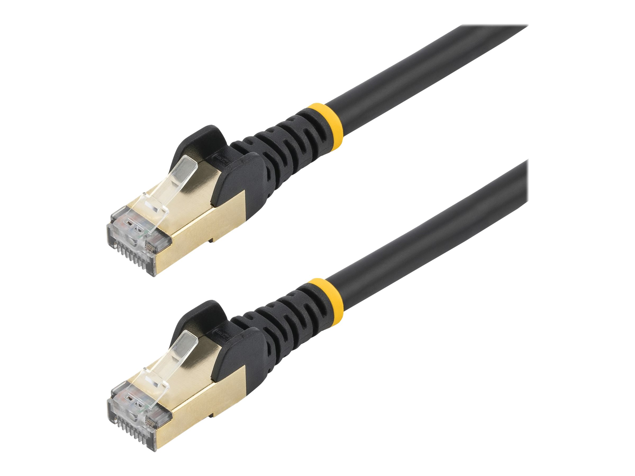 Startech 3ft CAT6A Ethernet Cable, 10 Gigabit Shielded Snagless RJ45 100W PoE Patch Cord, CAT 6A 10GbE STP Network Cable w/Strain Relief, Black, UL Certified Wiring/TIA