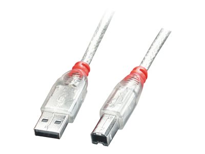 LINDY USB 2.0 Kabel Typ A/B, transparent - 41754