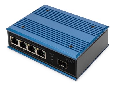 DIGITUS Switch Ind. 4-Port 10/100 30W PoE Unmanaged blau - DN-651131