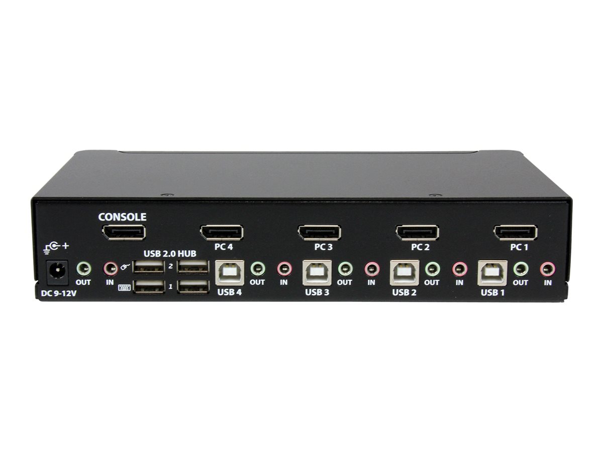 StarTech.com 4 Port DisplayPort KVM Switch w/ Audio - USB, Keyboard, Video, Mouse, Computer Switch Box for 2560x1600 DP Monitor (SV431DPUA) - přepínač KVM / audio / USB - 4 porty – foto 3