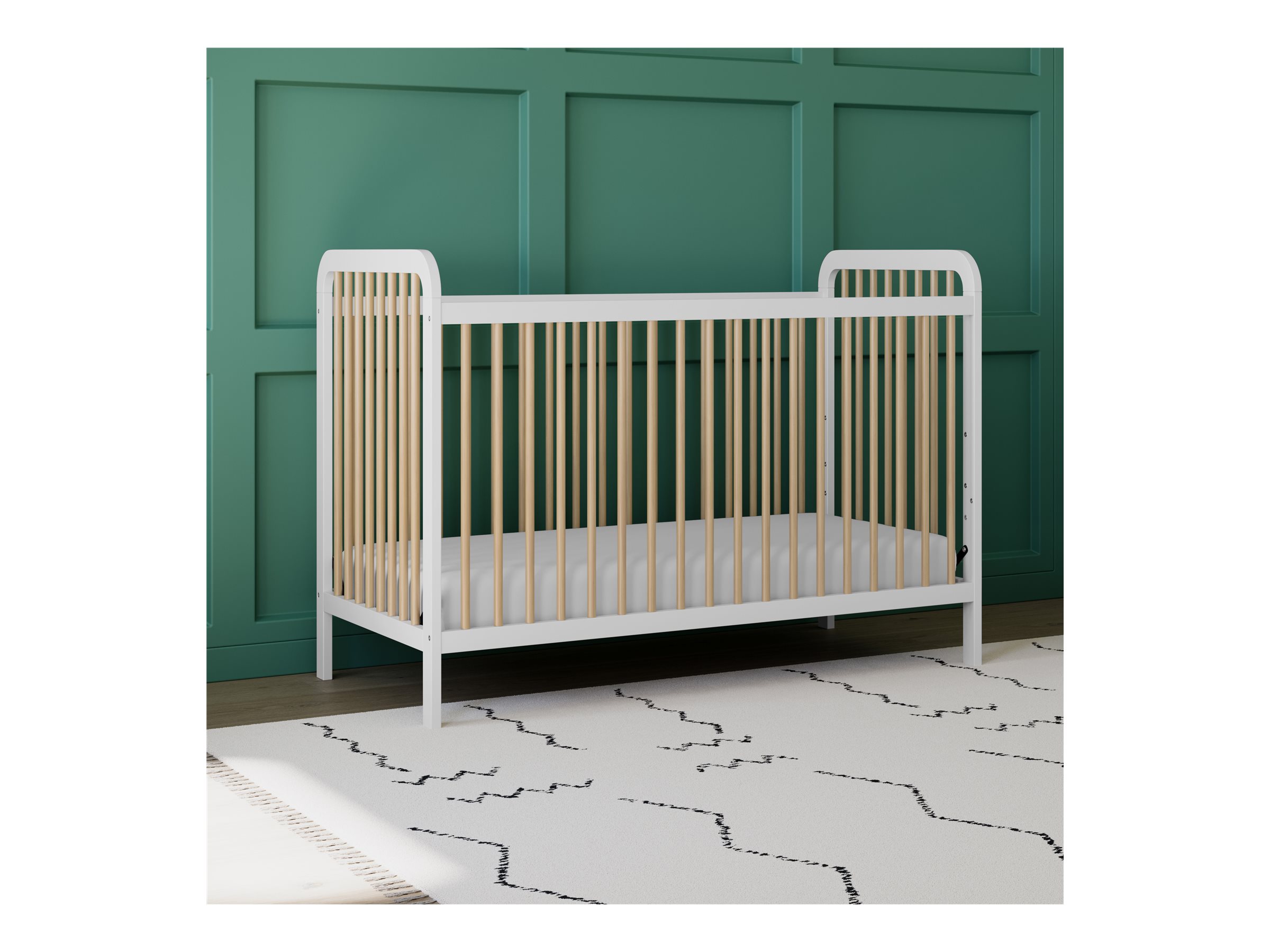 Storkcraft Pasadena 3-in-1 Convertible Crib - White/Driftwood