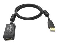 Vision Professional USB 2.0 USB forlængerkabel 5m Sort