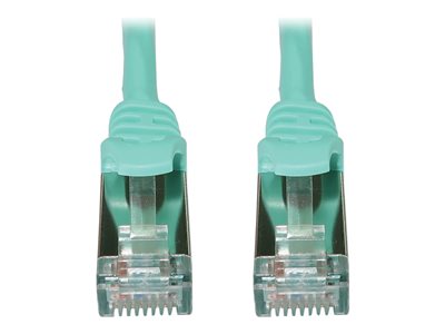 Eaton Tripp Lite Series Cat6a 10G Snagless Shielded Slim STP Ethernet Cable (RJ45 M/M), PoE, Aqua, 7 ft. (2.1 m)