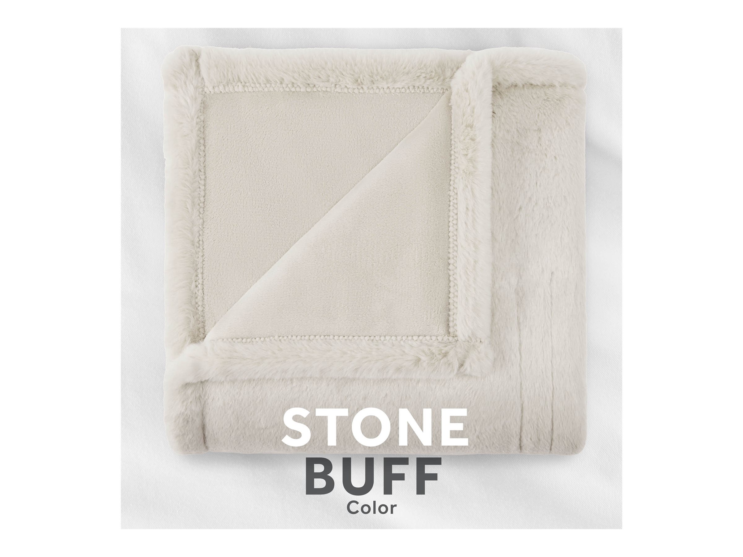 Sunbeam Velvet Heated Throw - Stone Buff - 50 x 60 in