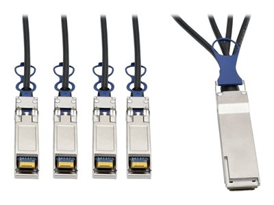 Tripp Lite 40GbE QSFP+ to 10GbE SFP+ Passive Copper Breakout Cable QSFP-4SFP10G Compatible 3M 10'