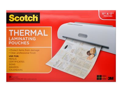 Scotch Thermal Laminating Pouches Menu Size 25-pack clear 