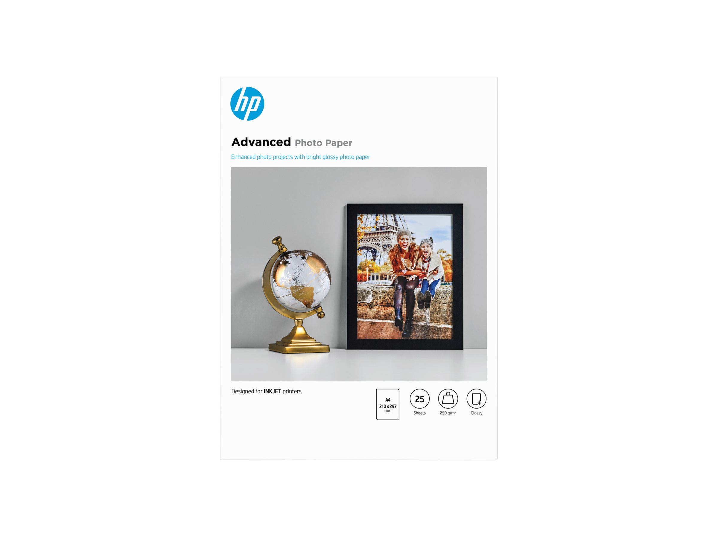 HP MV PAPIER PHOTO GLACE ADV 25