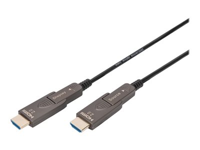 DIGITUS HDMI AOC Hybrid Glasfaserkabel 4K abnehmbar 20m schw - AK-330127-200-S