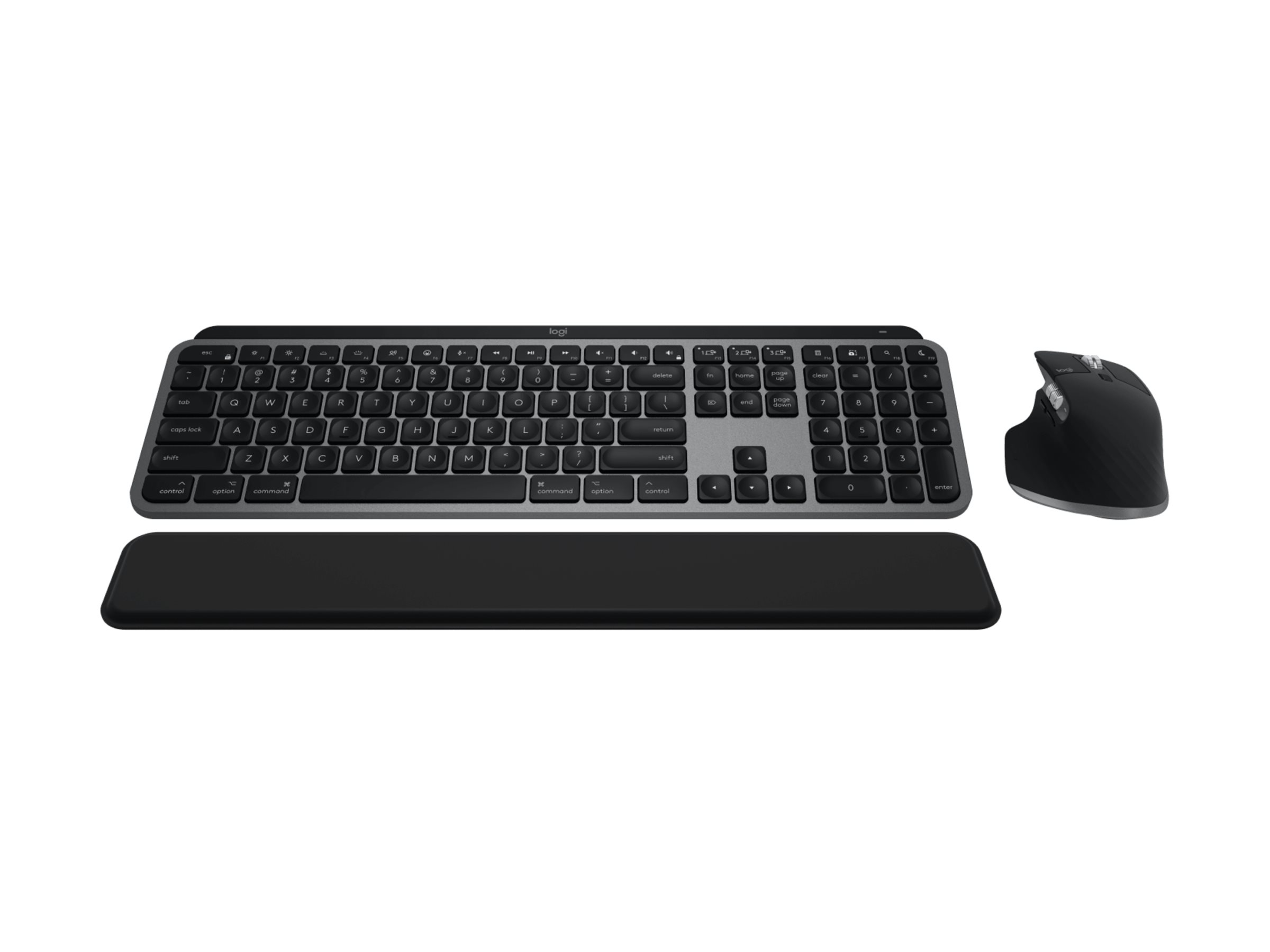 Logitech Master Series MX Keys S Combo for Mac keyboard and mouse set full size QWERTY Product shot Front 79952