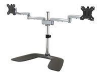 StarTech.com Dual Monitor Stand, Ergonomic Desktop Monitor Stand for up to 32' VESA Displays, Free-Standing Articulating Universal Computer Monitor Mount, Adjustable Height, Silver -  & Quick Assembly (ARMDUALSS) Stativ 2 skærme 32'