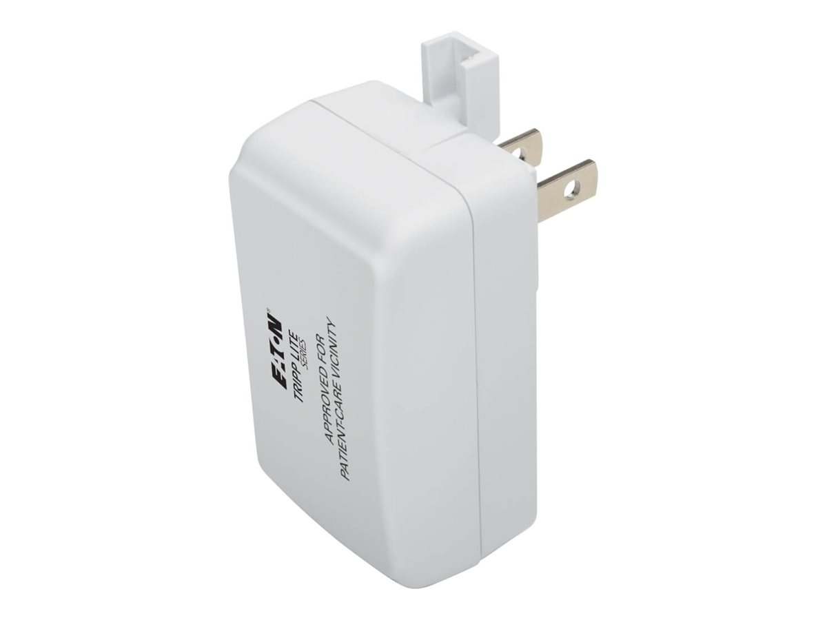 Tripp Lite Hospital-Grade USB Wall Charger, UL 60601-1 Certified for Patient-Care Areas, Locking Tab, 1 Port, 2.5A 13W 110/220V