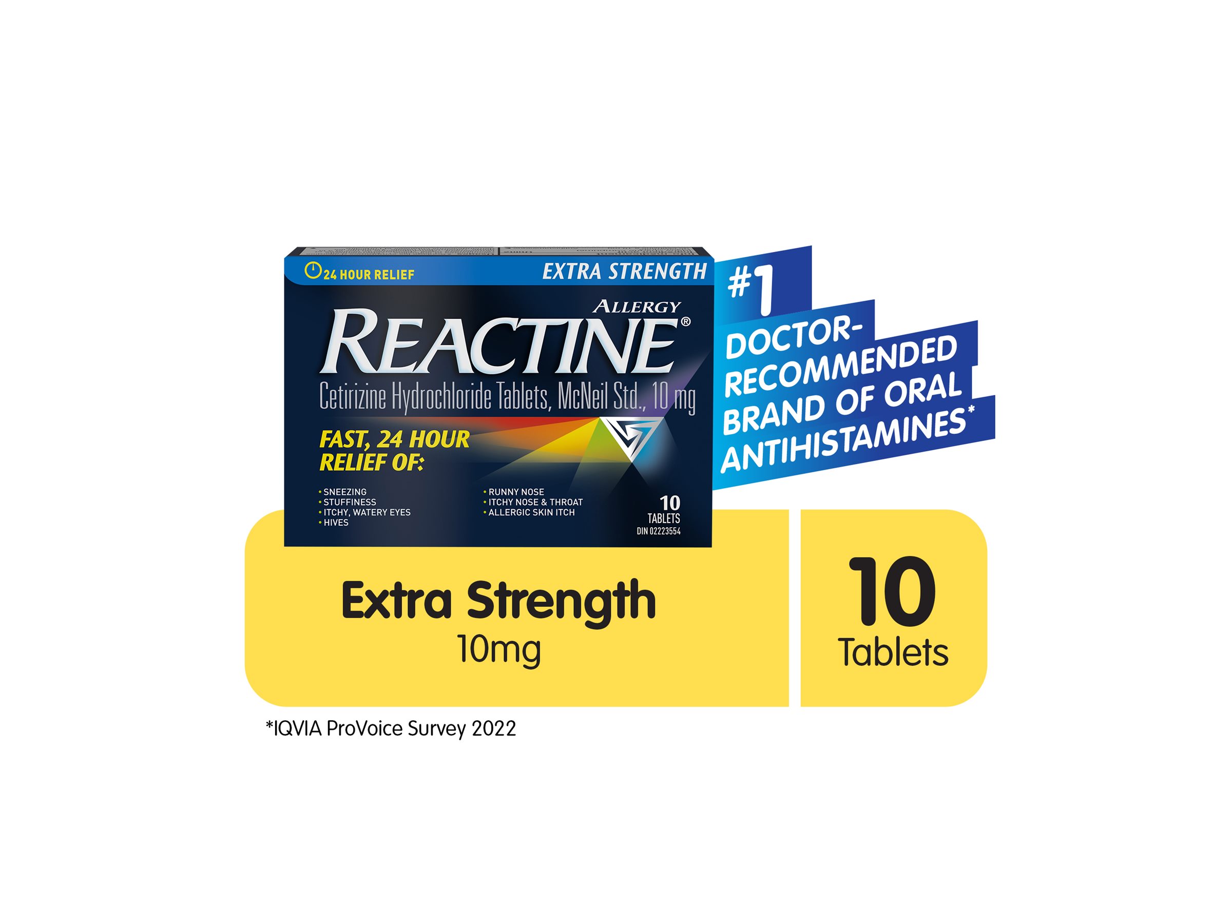 Reactine Allergy Extra Strength Cetirizine Hydrochloride Tablets - 10mg