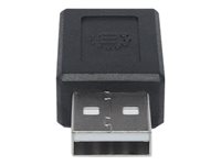Manhattan USB-C to USB-A Adapter, Female to Male, 480 Mbps (USB 2.0), Hi-Speed USB, Black, Lifetime Warranty, Polybag - USB-C