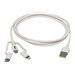Tripp Lite Anti-bacterial Universal USB-A to Lightning, USB Micro-B and USB-C Sync/Charge Cable, MFi Certified
