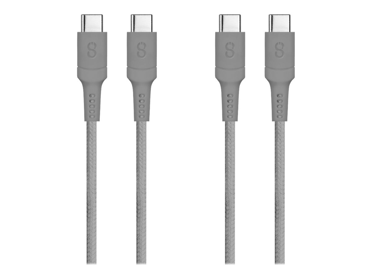 LOGiiX Piston Connect Braid USB-C to USB-C - Graphite Gray - 1.2m - 2 pack