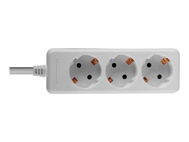 Multiprise 3 prises Schuko, blanc