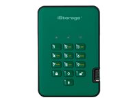iStorage diskAshur² - Solid state drive - encrypted - 1 TB - external (portable) - USB 3.1 - FIPS 197, 256-bit AES-XTS - racing green