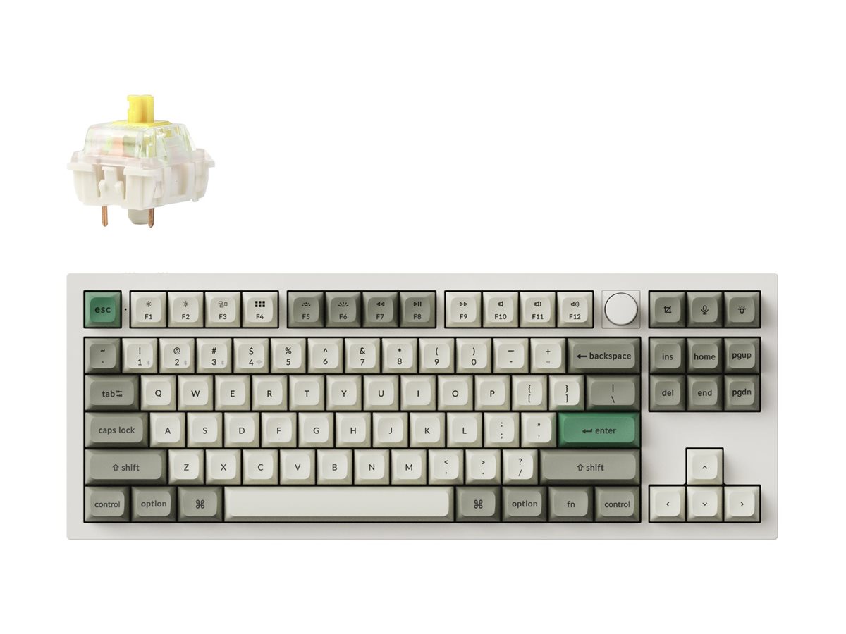 Keychron Q3 Max, keyboard, QMK/VIA, custom mechanical, fully assembled knob, 80% TKL, shell white Input Device