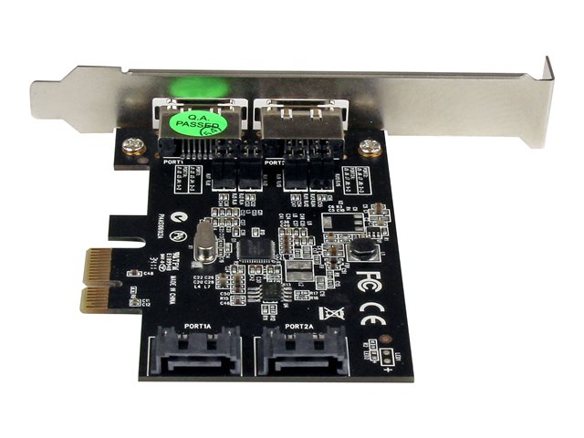 Image of StarTech.com 2 Port PCI Express SATA 6 Gbps eSATA Controller Card - Dual Port PCIe SATA III Card - 2 Int/2 Ext - SATA III 6Gbps (PEXESAT322I) - storage controller - SATA 6Gb/s / eSATA 6Gb/s - PCIe x1