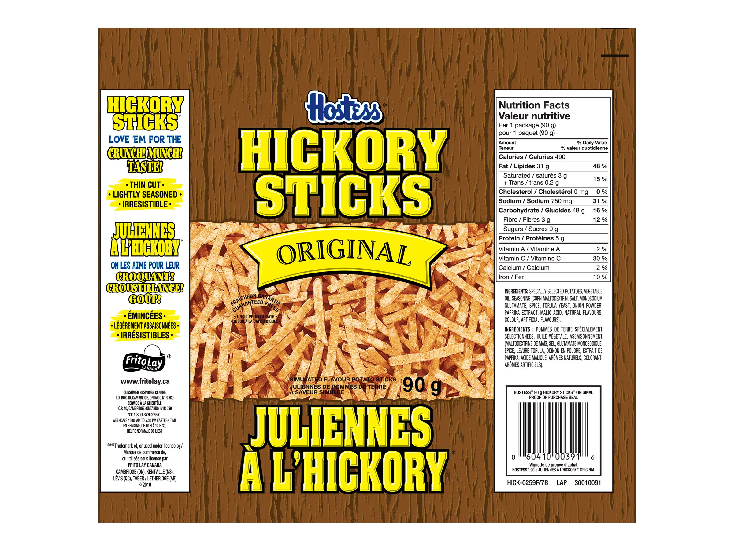 Hostess Hickory Potato Sticks Original 90g