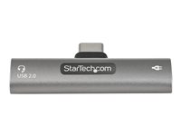 Startech USB C Audio & Charge Adapter, USB-C Audio Adapter with USB-C Audio Headphone/Headset Port and 60W USB Type-C Power D