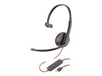 Poly Blackwire 3210 - 3200 Series - headset - on-ear - wired - active noise canceling - USB-C - black - Skype Certified, Avaya Certified, Cisco Jabber Certified